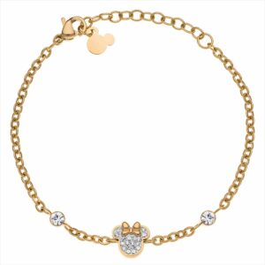 PULSERA ACERO DORADO PIEDRAS MINNIE