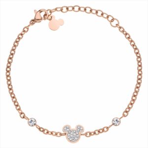 PULSERA ACERO ROSE MICKEY PIEDRAS