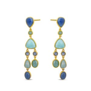 PENDIENTE PIEDRAS NATURAL CHAPADO