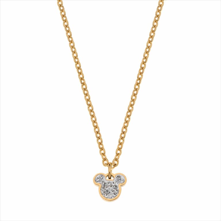 GARGANTILLA ACERO DORADO PIEDRAS MICKEY DISNEY