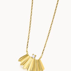 GARGANTILLA ORO 18KTS ABANICO Y DIAMANTE LE CARRE