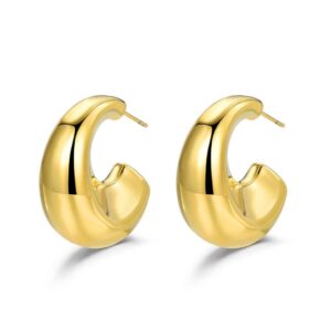 PENDIENTES ACERO DORADO MEDIA ARGOLLA ROCIO MARTIN