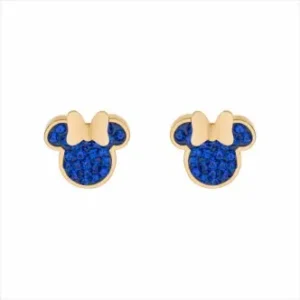 PENDIENTES ACERO DORADO PIEDRAS AZULES MINNIE DISNEY