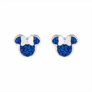 PENDIENTES ACERO PLATEADO PIEDRAS AZULES MINNIE DISNEY