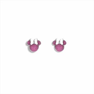 PENDIENTES ACERO PLATEADO GLISS ROSA MINNIE DISNEY