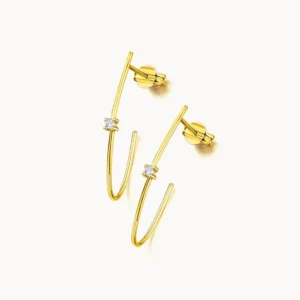 PENDIENTES MEDIO ARO ORO 18K LE CARRE