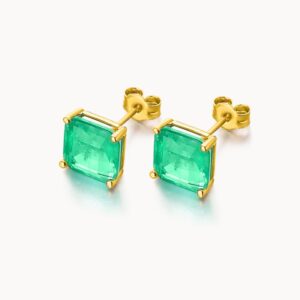 PENDIENTES ORO TOPACIO VERDE