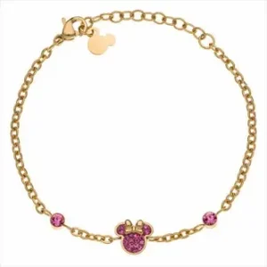 PULSERA ACERO DORADO PIEDRAS ROJAS MINNIE DISNEY