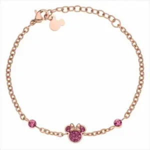 PULSERA ACERO ROSE PIEDRAS ROJAS MINNIE DISNEY